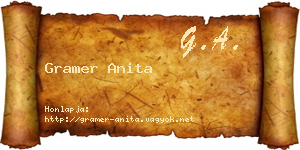 Gramer Anita névjegykártya